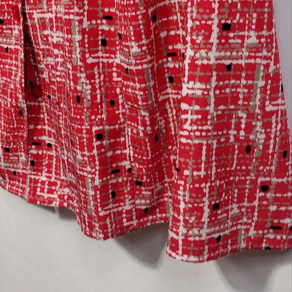 Maggie Barnes Artsy Button Blouse Women's 3X Red Boho Retro Festival Casual - Picture 7 of 8